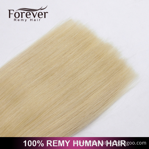Xuchang Forever 10A top quality keratin 100 remy human blond double drawn flat tip hair extension